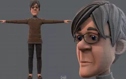 Old man character V01 3D model