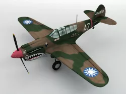 P40-E Warhawk Aircraft Low-poly  3D model