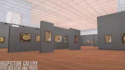 Picture gallery - interior and props Low-poly  3D model