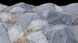 Plasic Trash Hill with Rock Sides Low-poly  3D model