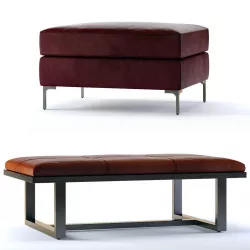 Pottery Barn Jake and Griffin Ottomans 3D model