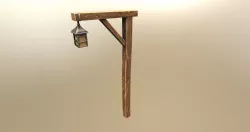 Road lamp cartoon style Low-poly  3D model