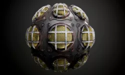 Sci-Fi Factory Metal Light Seamless PBR Material Texture