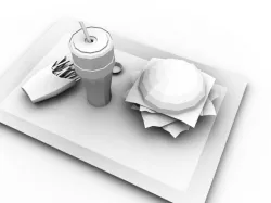 snacks plate Low-poly  3D model