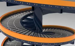 Spiral gravity roller conveyor