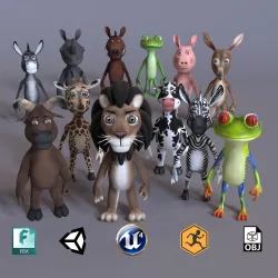 Toon Humanoid Animals Ultimate Volume 1 Low-poly  3D model