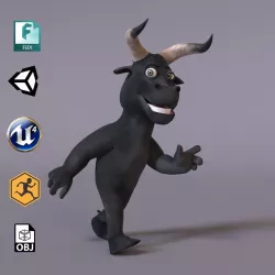 Toon Humanoid Bull Low-poly  3D model