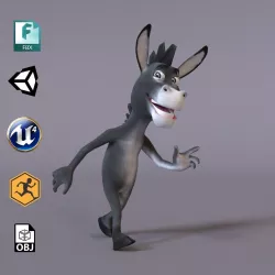 Toon Humanoid Donkey Low-poly  3D model