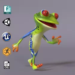 Toon Humanoid Frog Low-poly  3D model