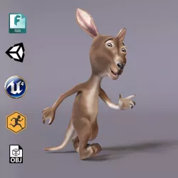 Toon Humanoid Kangaroo Low-poly  3D model