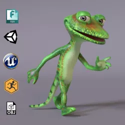 Toon Humanoid Lizard Low-poly  3D model