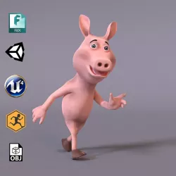 Toon Humanoid Pig Low-poly  3D model