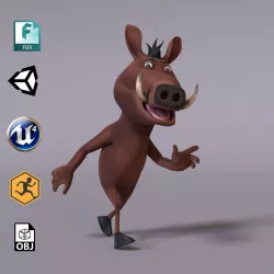 Toon Humanoid Warthog Low-poly  3D model