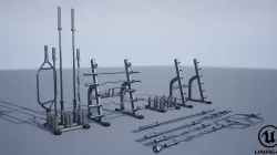 Training Bar Storage Holder Low-poly  3D model