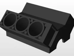 V6 Car Engine Block