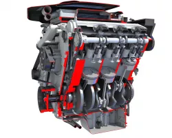 V6 Engine Cutaway 3D model