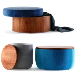West Elm Storage Ottomans 3D model