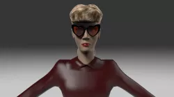 Women with glasses  Low-poly  3D model