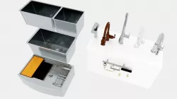 16 Parts Kitchen Pack  Faucets Handles and Sinks 3D model