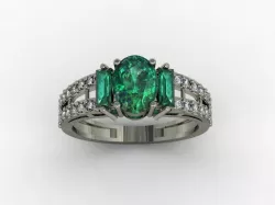 3 Stone Ring 3D print model