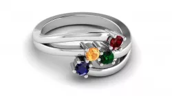 4 Circular Cut Gemstone Ring 3D print model