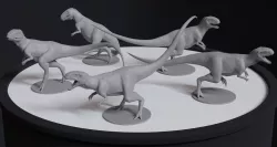 Abelisaurus 5 posed printable models 3D print model