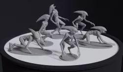 Alien Prometheus Deacon 6 posed printable models 3D print model