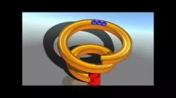 Balls sliding on a path with gravity and contacting