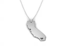 California Map Stainless Steel Pendant 3D print model