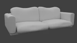 Cushy Sofa Low-poly  3D model