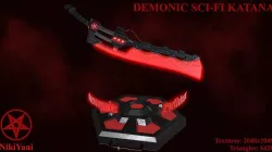 Demonic sci-fi katana  Low-poly  3D model