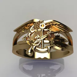 Eagle ring with gun 3D print model