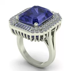 Engagement ring with blue diamond 034-d 3D print model