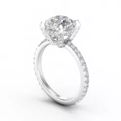 Engagement Ring With Diamonds 42 3D print model
