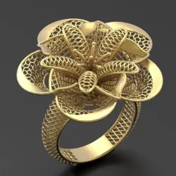 Flower ring 2 3D print model
