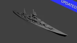 German Scharnhorst Class Battleship 3D print model