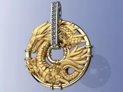 Gold Dragon Pendant 3D print model