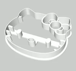 Hello Kitty Cookie and Fondant Cutter with Imprint 3D print model