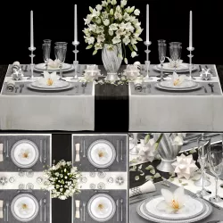 Luxury table setting 2 3D model
