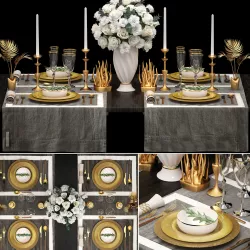 Luxury table setting 3D model