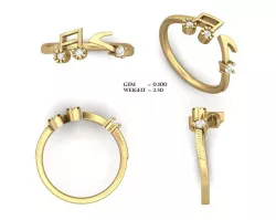 Music Note Engagement Ring With Diamonds 3D print model