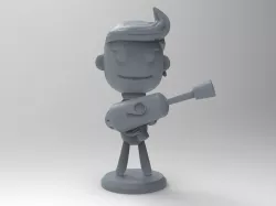 Oxygen Not Included game character with a gun 3D print model