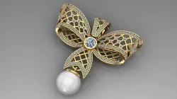 Pearls Pendant Butterfly 3D print model