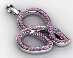 Pendant With Pink Diamonds 3D print model
