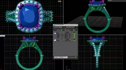 Ring with blue emerald 033-d 3D print model