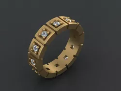Ring with stones 3D print model