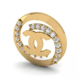 Round Shaped Diamond Pendant with Chanel Logo 3D print model