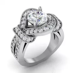 Royal ring with diamonds 067 3D print model