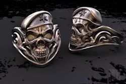 skull soldier ring 3D print model