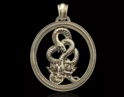 Snake with flower pendant 3D print model